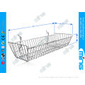 Slatwall Metal Mesh Wire Display Baskets / Chrome Wire Storage Baskets